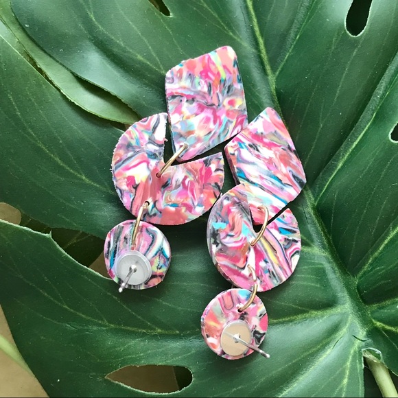 Handmade polymer clay earrings - Picture 4 of 4